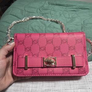 Women's Pink Chain Crossbody Bag